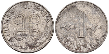 Финляндия 1 марка 1952  KM 36 железо    4567-144