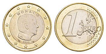 Монако 1 евро 2020 KM 194 биметалл UNC 4654-817