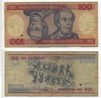 БРАЗИЛИЯ 100 КРУЗЕЙРО 1981 ПОДПИСЬ 20, ГЕРЦОГ КАКСИАС Pick 198a бумага 6289-18-3