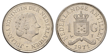 Нидерландские Антильские острова (Нидерландские Антилы) 1 гульден 1971 Юлиана (1948-1980) KM 12 никель 4661-344