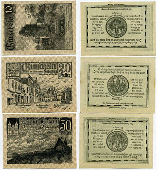 Австрия, Эггенбург набор из 3 банкнот 10, 20, 50 геллеров 1920 15-31 декабря 1920, нотгельд, земля Нижняя Австрия   бумага  UNC (пресс) 7555-25-1-2