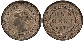 Канада 1 цент 1876 Виктория (1837-1901) KM 7 бронза UNC 1520-844