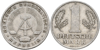 ГДР 1 марка 1956 A KM 13 алюминий 119-942