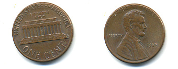 США 1 ЦЕНТ 1997 KM 201 b медь цинк 89-523