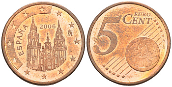 Испания 5 евроцентов 2006 KM 1042 сталь плакированная медью 60-651