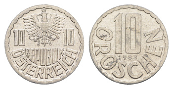 Австрия 10 грошей 1983 KM 2878 алюминий 4147-417