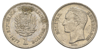 Венесуэла 1 боливар 1977 Симон Боливар Y 52 никель 4586-811