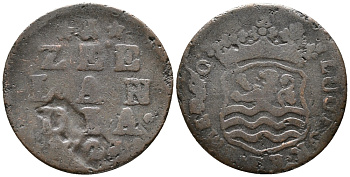 НИДЕРЛАНДЫ, ЗЕЛАНДИЯ 1 ДУИТ 1792 KM 105 медь 34-843