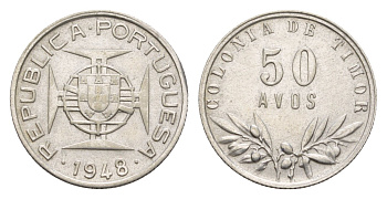 Португальский Тимор 50 аво 1948  KM 7 серебро    413-1623
