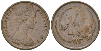 Австралия 1 цент 1983 KM 62 бронза 4618-444