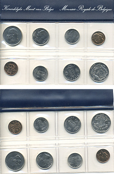 Бельгия набор из 8 монет 1978 BELGIE-BELGIQUE, в запайке KM SS 14   UNC  1-5-2-21