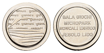 Италия, Йезоло жетон для равлечений Sale Giochi диаметр 24 мм, вес 5,6 гр нержавеющая сталь 4670-846