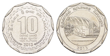 Шри-Ланка 10 рупий 2013 серия административные округа Шри Ланки, Курунегала KM 204 нержавеющая сталь UNC 4635-1036