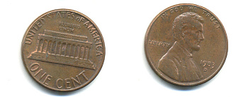 США 1 ЦЕНТ 1983 D, ЛИНКОЛЬН KM 201b цинк плакированный медью 179-361