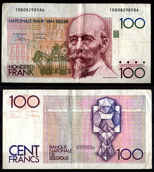 Бельгия 100 франков ND (1978-1981) Pick 140 a (1) бумага 7217-22-1-2