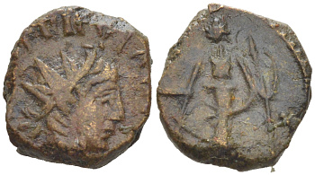 Римская Империя, императоры в Галлии антониниан 273 - 274 Тетрик II, локальная чеканка в Галлии RIC биллон 1073-24-52