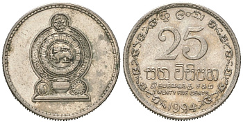 Шри-Ланка 25 центов 1994 KM 141.2 медно-никель 4617-1248