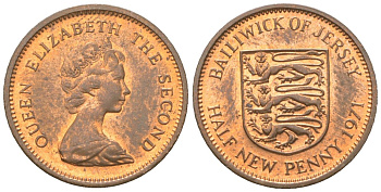 Джерси 1/2 пенни 1971 KM 29 бронза UNC 4611-439