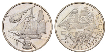 Нидерланды муниципальный жетон - 5 флоринов 2000 Новое тысячелетие - Recouvrance никель UNC 4672-1226