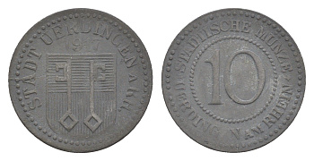 Юрдинген 10 пфеннигов 1917 Funck 554.2A, Men05 25409.3, Men18 31820.3 цинк 4643-967