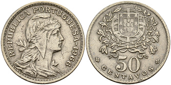 Португалия 50 сентаво 1966  KM 577 медно-никель    4153-123
