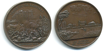 ФРАНЦИЯ МЕДАЛЬ 1844 ВЗЯТИЕ БАСТИЛИИ, бронза SH2-22
