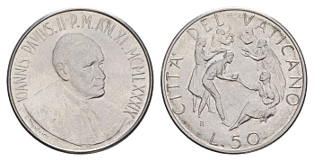 Ватикан 50 лир 1989 KM 215 нержавеющая сталь UNC 4633-1223