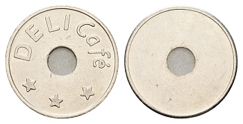 Италия жетон кофейни диаметр 24 мм, вес 4,9 гр нержавеющая сталь UNC 4670-737