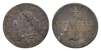 Бургау 1/4 крейцера 1772 KM 6 медь 4580-345