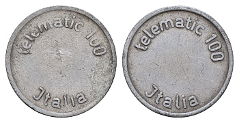 Италия жетон Telematics 100 диаметр 23 мм, вес 4,6 гр алюминий 4670-923