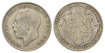 Великобритания 1/2 кроны 1922 Георг V (1910-1936) KM 818.1a, Spink 4021 серебро 4667-236