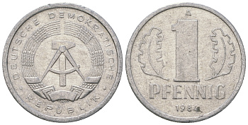 ГДР 1 пфенниг 1984 A KM 8.1 алюминий 4651-1266