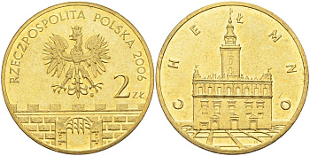 Польша 2 злотых 2006 MW, серия польские города, Хелмно (Chelmno) KM 545 нордик UNC 4676-352