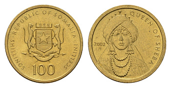 Сомали 100 шиллингов 2002 KM 112 латунь UNC 4682-636