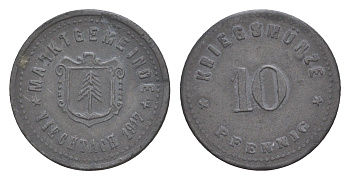 Фихтах 10 пфеннигов 1917 Funck 562.2 цинк 4636-1226