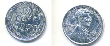 США 1 цент 1943 S (Сан-Франциско), Авраам Линкольн KM 132a сталь плакированная цинком 4392-725