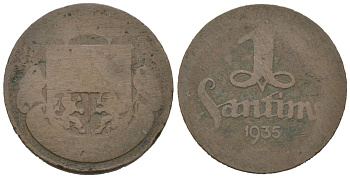 Латвия 1 сантим 1935 KM 1 бронза 96-1112