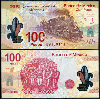 Мексика 100 песо 2007 Pick 128 d пластик UNC (пресс) 8602-44-2-2