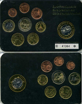 Словения евронабор из 8 монет + 1 евро пробник 2007 2 евро юбилейные, в пластике  биметалл  UNC  1181-1-12