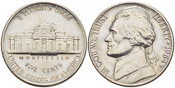 США 5 ЦЕНТОВ 1984 D, ДЖЕФФЕРСОН KM А192 медно-никель 4546-1157