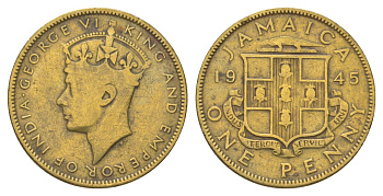 Ямайка 1 пенни 1945 KM 32 никель латунь 4628-521