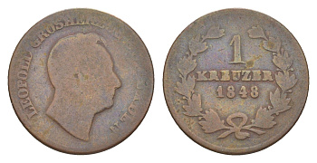 Баден 1 крейцер 1848 Леопольд (1830-1852) KM 218 медь 4639-467