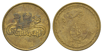 Европа жетон ND дракон, диаметр 25 мм, вес 5,5 гр латунь 4656-411