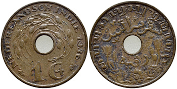 Нидерландская Восточная Индия 1 цент 1936 KM 317 бронза 4381-516