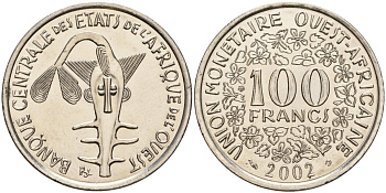 Западная Африка (BCEAO) 100 франков 2002 KM 4 никель UNC 4604-733