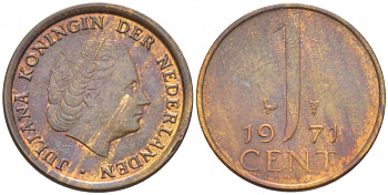 НИДЕРЛАНДЫ 1 ЦЕНТ 1971 KM 180 бронза 3457-1035