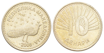 Македония 10 денаров 2008 KM 31 медь цинк никель aUNC 4624-423