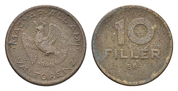 Венгрия 10 филлеров 1946 BP KM 530 алюминиевая бронза 4665-747