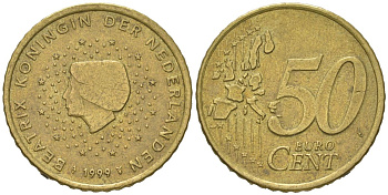 Нидерланды 50 евроцентов 1999 Беатрикс (1980-2013) KM 239 нордик 4538-341