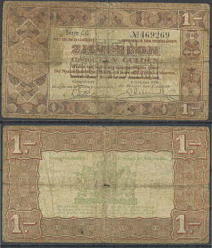 Нидерланды 1 гульден 1938 Pick 61 бумага 8622-35-1-1